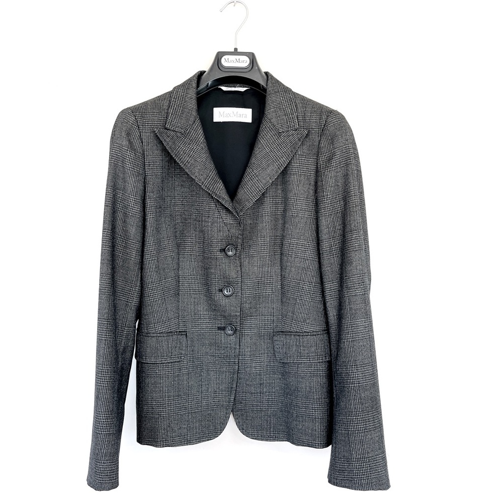 MaxMara Charcoal Grey & Gold Structured Blazer
